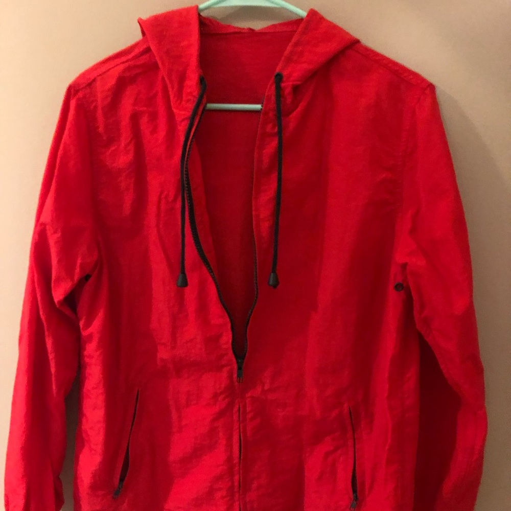 NEW pacsun red windbreaker zip up!